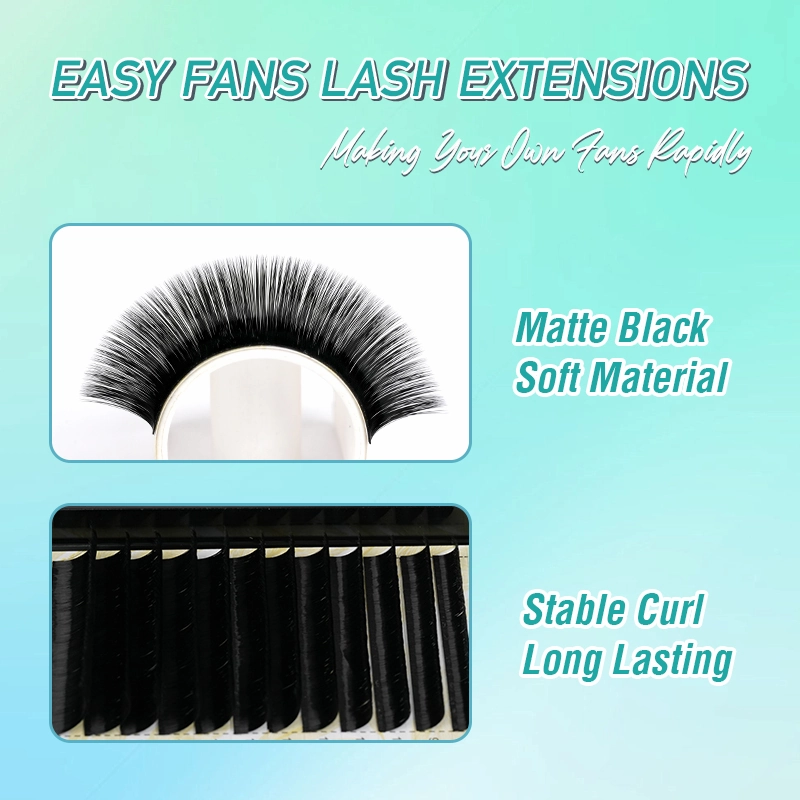 Hot Selling Matter Black Eyelash Extension Trays Easy Fan Lashes Rapid Fanning Save Your Time